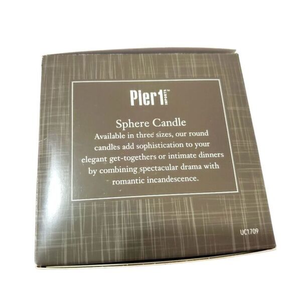 Pier 1 Medium White Unscented Sphere Candle 3.5" Round Ball Modern Home Decor - Picture 3 of 5